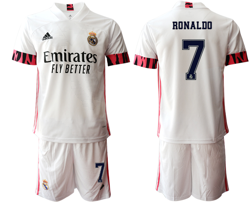 Men 2020-2021 club Real Madrid home #7 white Soccer Jerseys3
